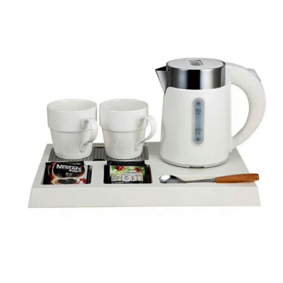 Small capacity hotel supplies melamine tray/electric kettle and teapot set