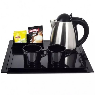 Sachikoo hotel stainless steel auto-power off electrical kettle set with tray